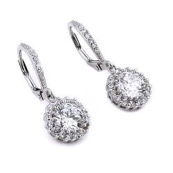 Cercei eleganti argint 925 rodiat cu zirconii